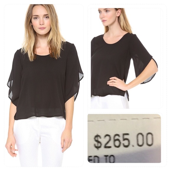 NWT! Diane von Furstenberg Nancy Petal Sleeve Top - Picture 1 of 8